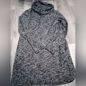 Black and grey cowl neck tunic